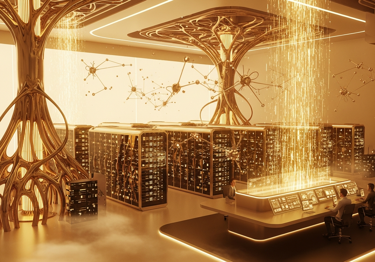 Abstract representation of enterprise AI infrastructure